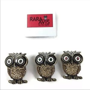 Rara Avis Iris Apfel Owl on Branch 3 Piece Pin